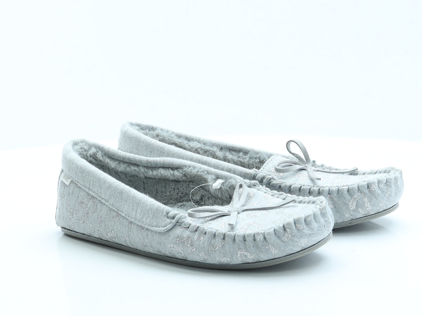 NEXT Womens Grey Animal Print Polyester Slip On Slipper 6