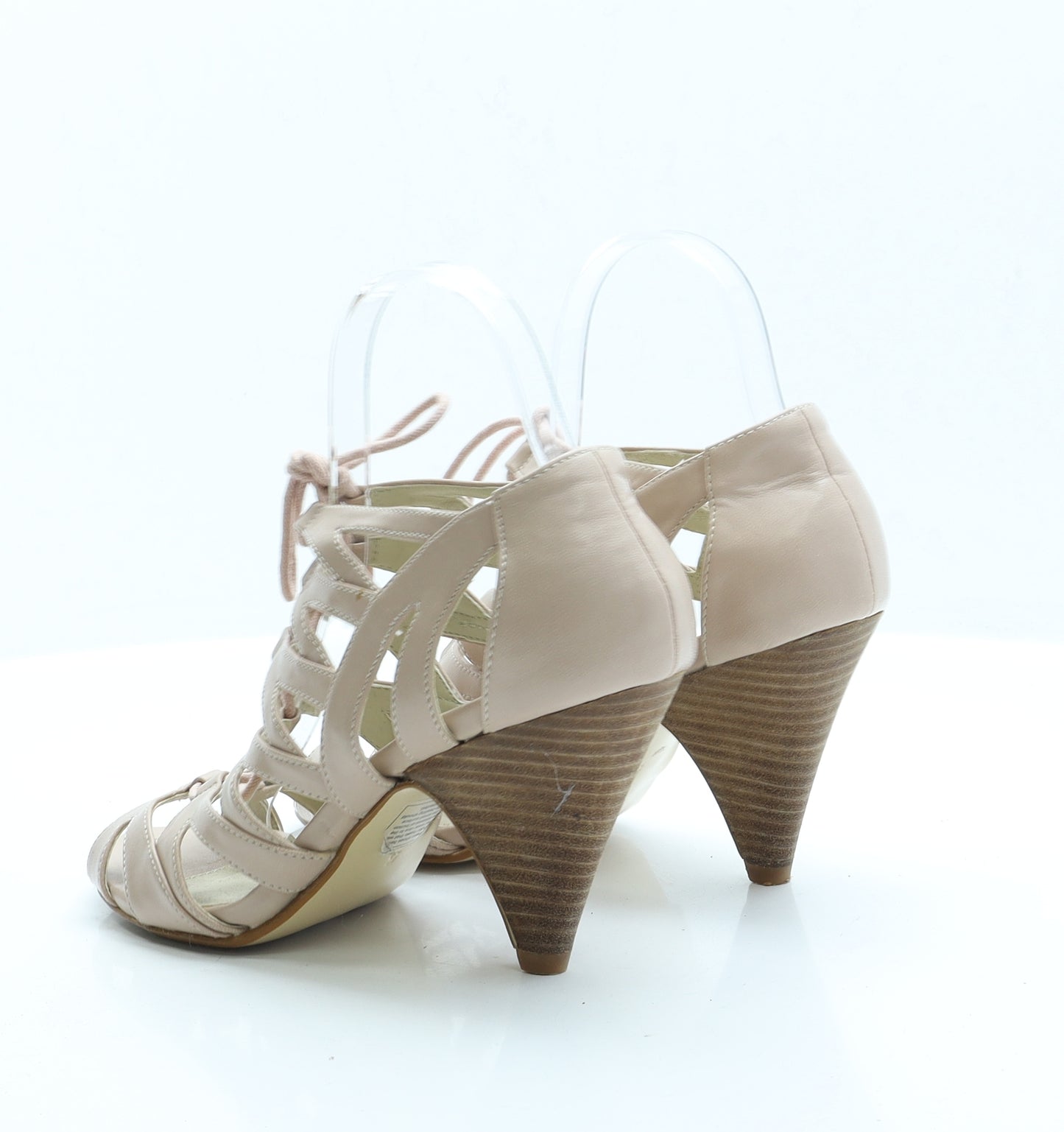Dorothy Perkins Womens Pink  Faux Leather Gladiator Heel UK 5