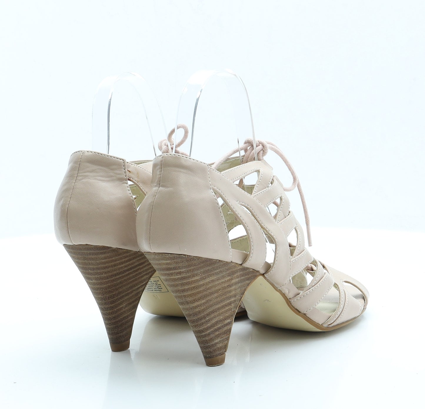 Dorothy Perkins Womens Pink  Faux Leather Gladiator Heel UK 5