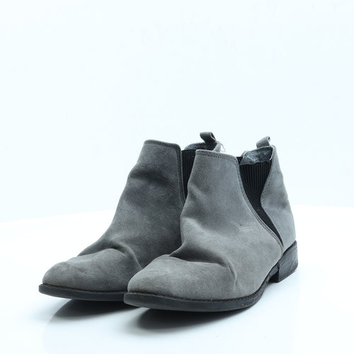 Preworn Womens Grey  Faux Suede Chelsea Boot UK 5 EUR 38 US 7