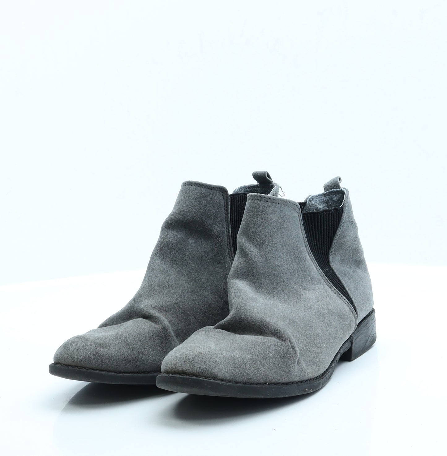 Preworn Womens Grey  Faux Suede Chelsea Boot UK 5 EUR 38 US 7