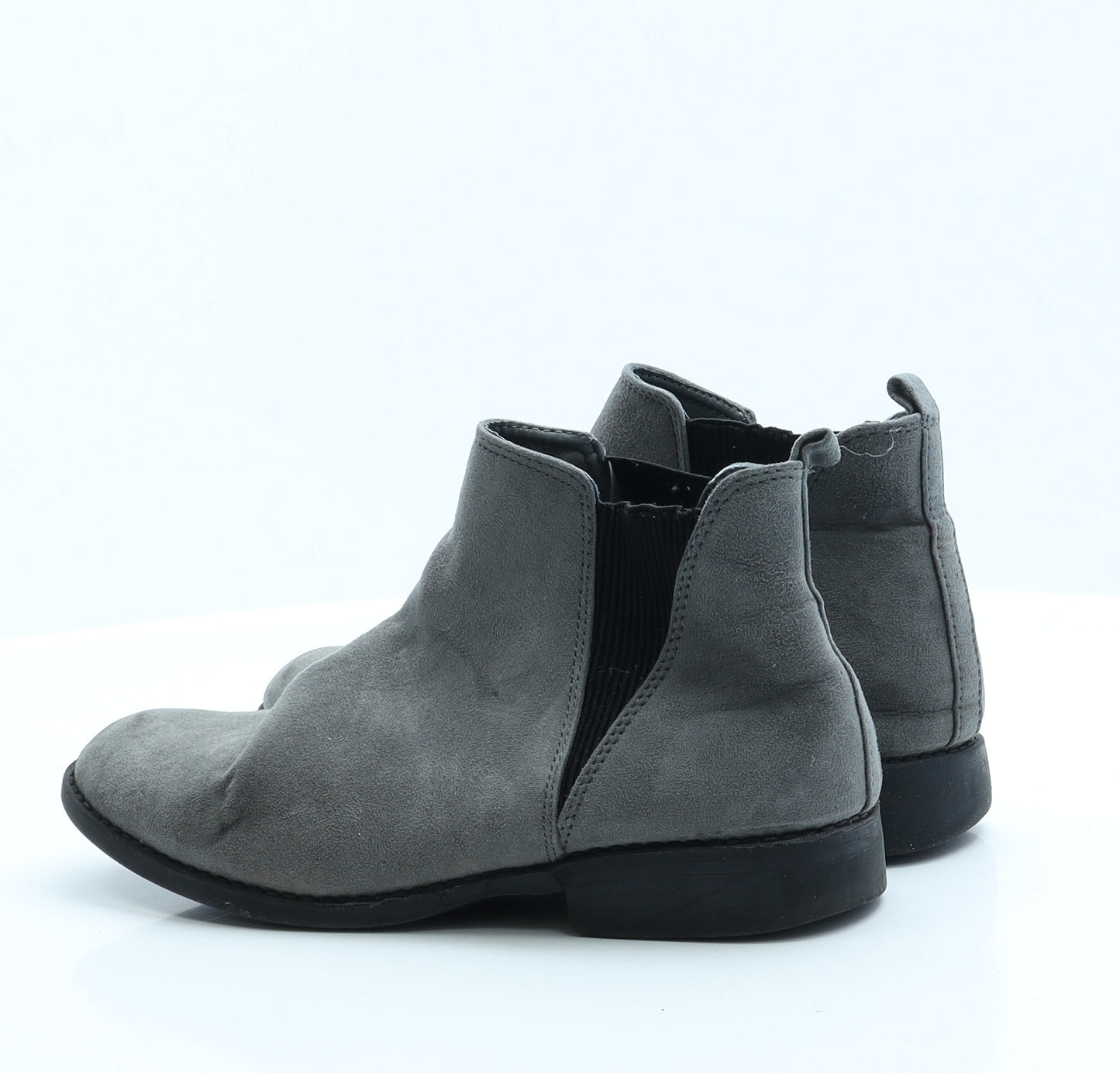 Preworn Womens Grey  Faux Suede Chelsea Boot UK 5 EUR 38 US 7
