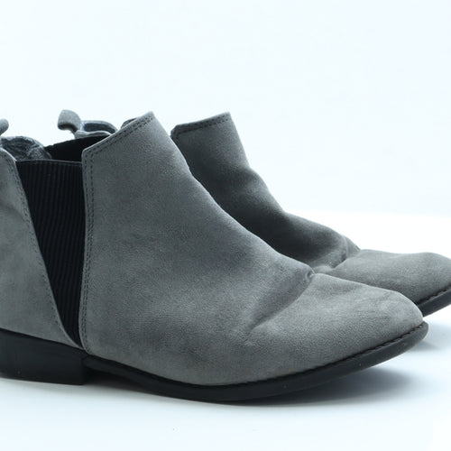 Preworn Womens Grey  Faux Suede Chelsea Boot UK 5 EUR 38 US 7