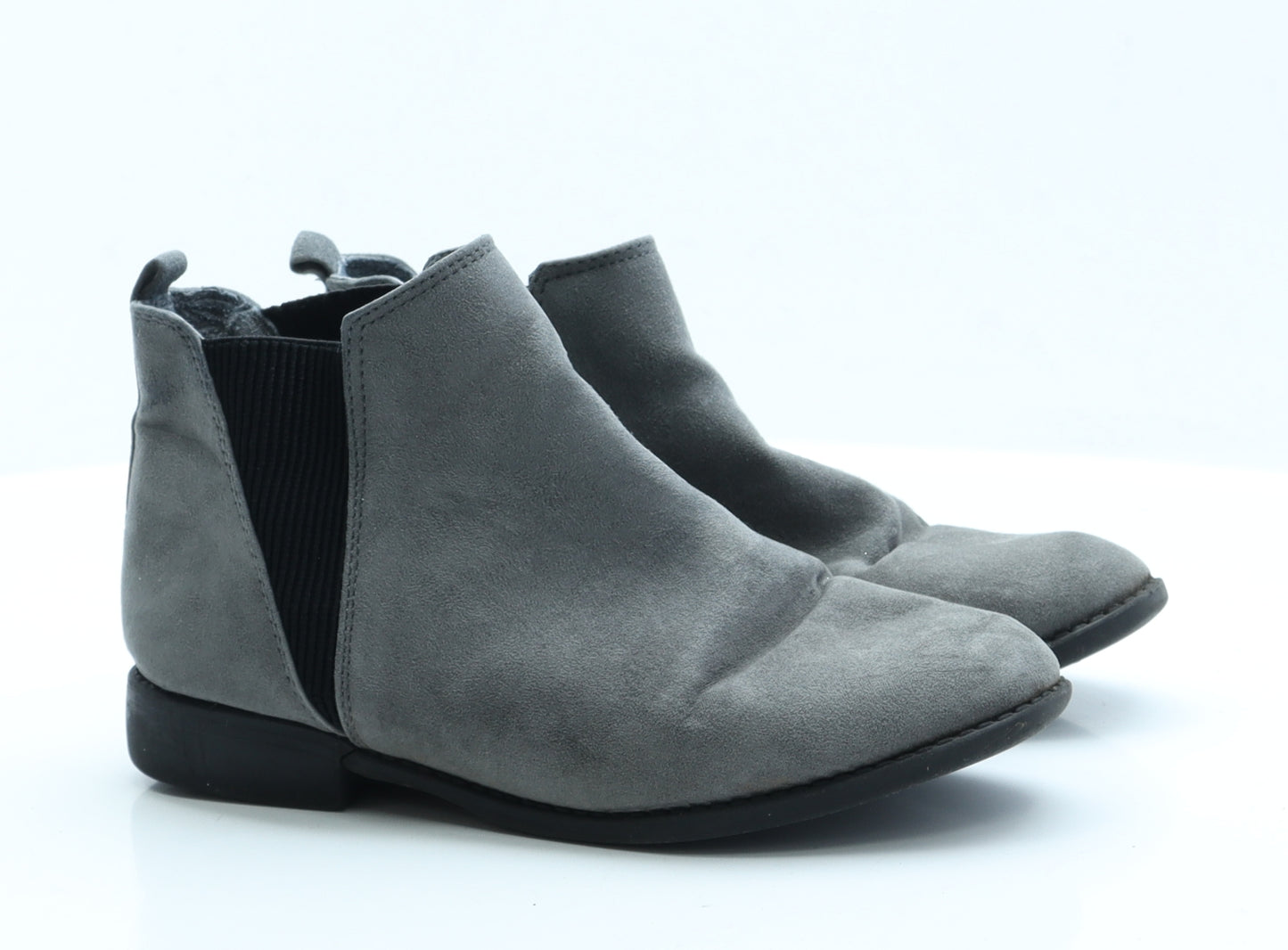 Preworn Womens Grey  Faux Suede Chelsea Boot UK 5 EUR 38 US 7