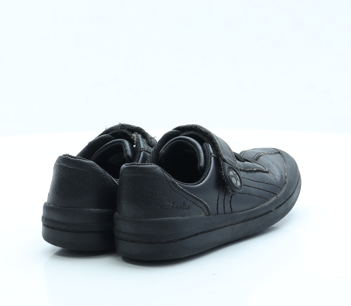 Clarks Boys Black  Faux Leather Trainer Casual UK 11 11 EUR 29  - School