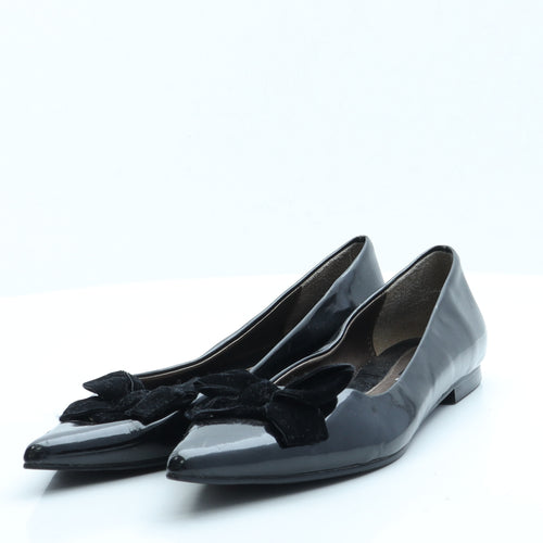 George Womens Black  Faux Leather Ballet Flat UK 6.5 40