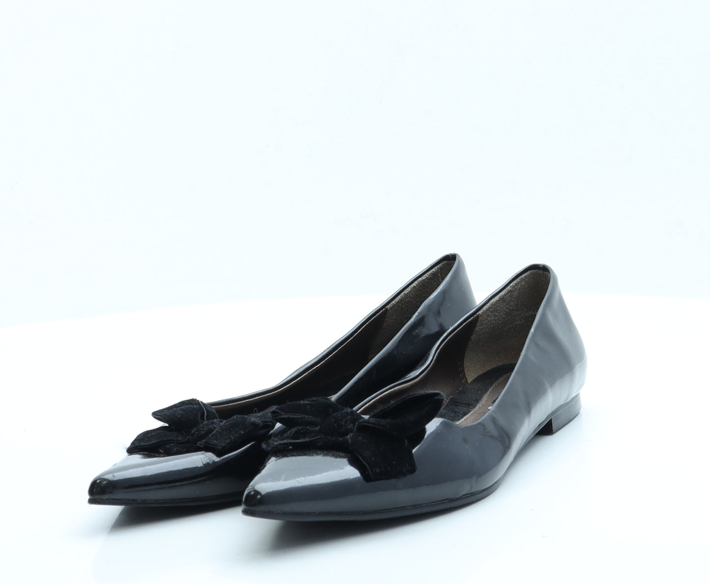 George Womens Black  Faux Leather Ballet Flat UK 6.5 40