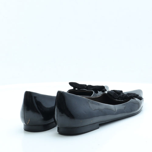 George Womens Black  Faux Leather Ballet Flat UK 6.5 40
