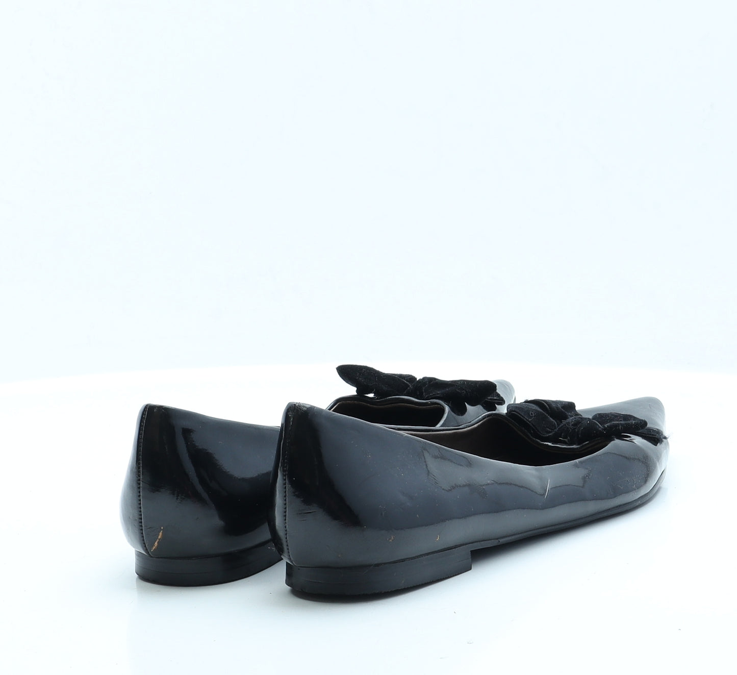 George Womens Black  Faux Leather Ballet Flat UK 6.5 40