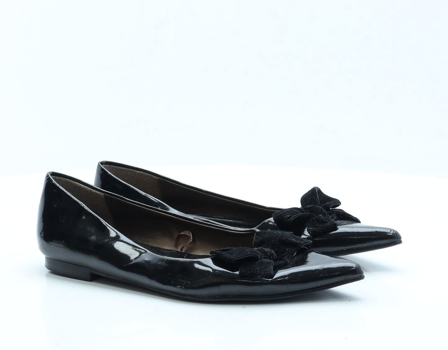George Womens Black  Faux Leather Ballet Flat UK 6.5 40