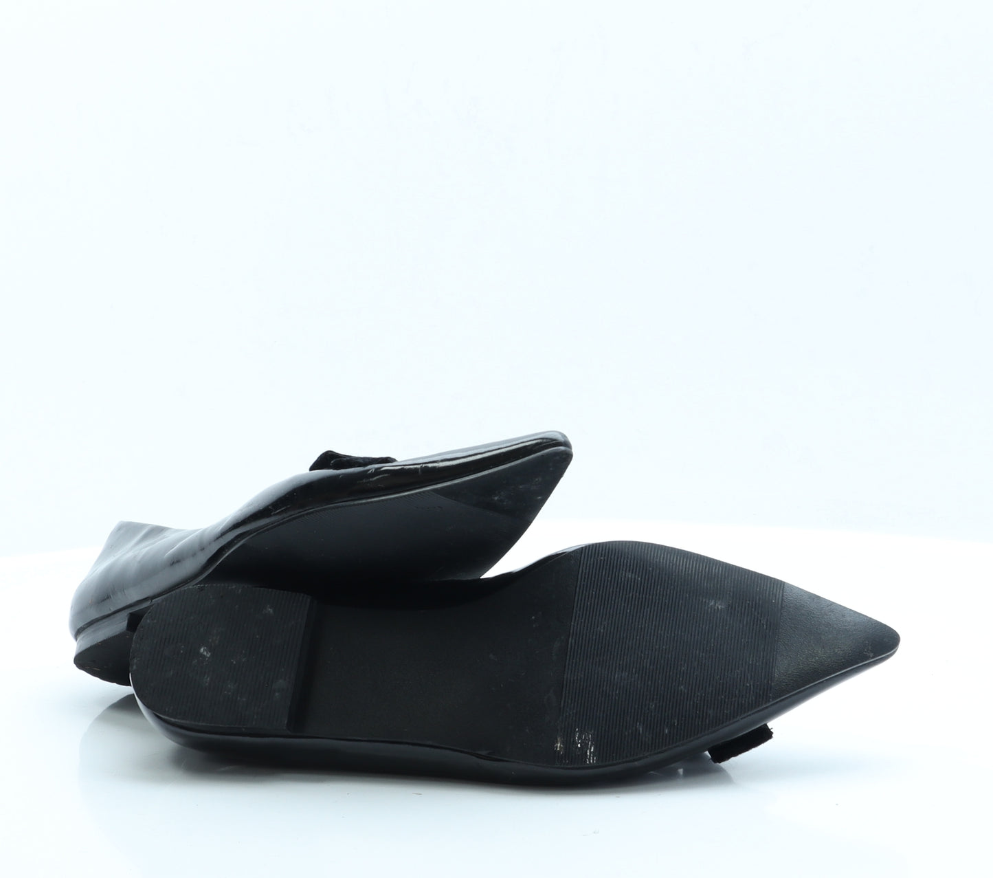 George Womens Black  Faux Leather Ballet Flat UK 6.5 40