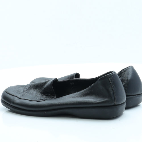 FootGlove Womens Black  Faux Leather Loafer Flat UK 6