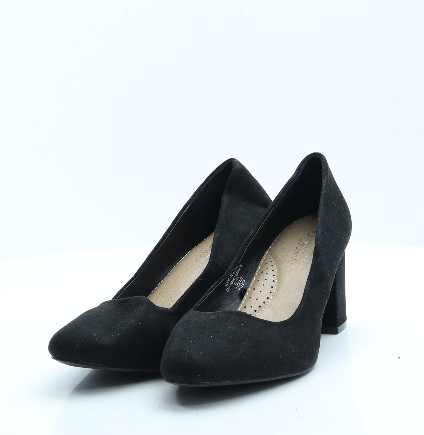 Peacocks Womens Black  Faux Suede Court Heel UK 6 EUR 39