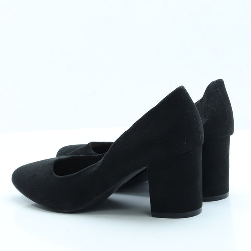 Peacocks Womens Black  Faux Suede Court Heel UK 6 EUR 39