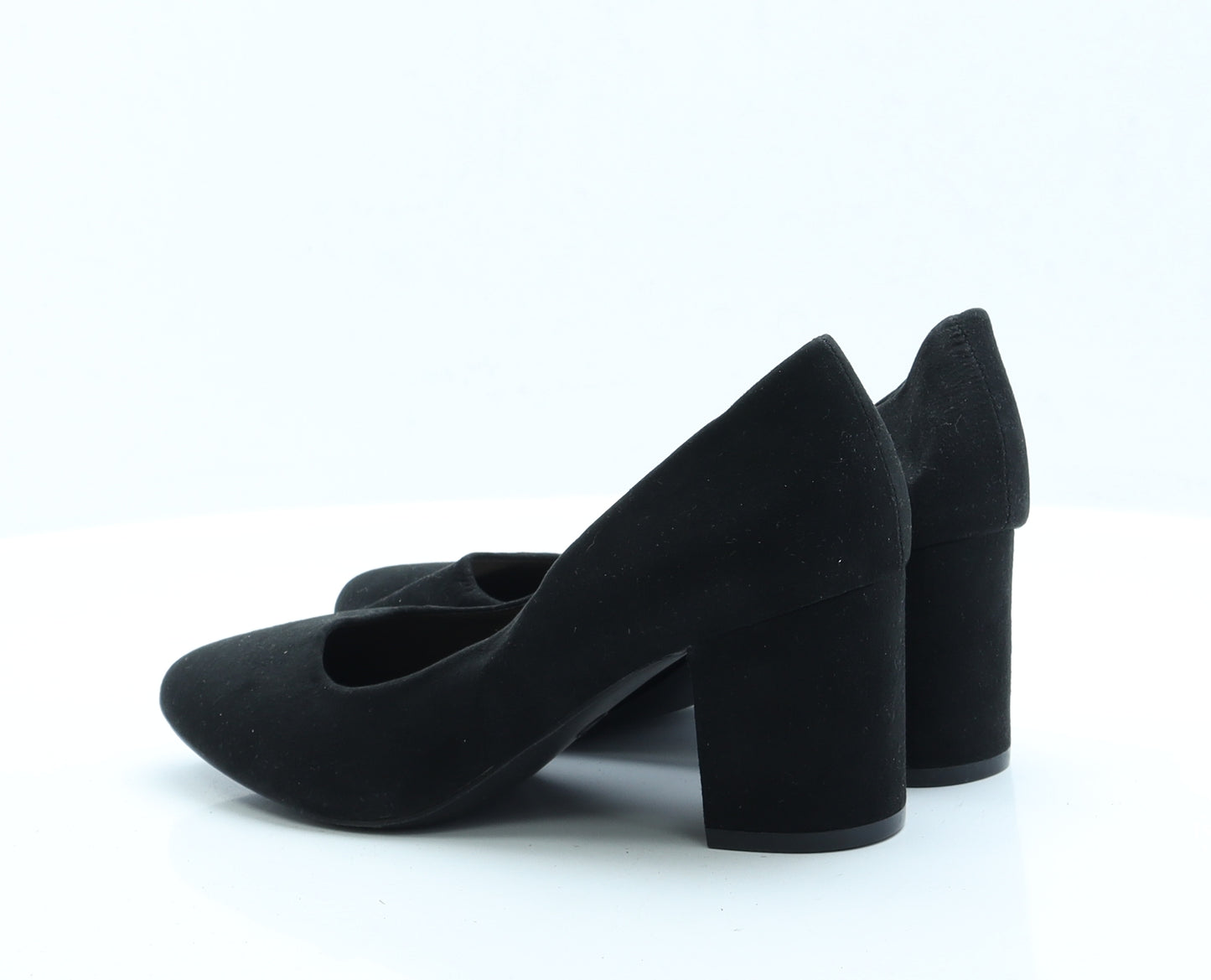 Peacocks Womens Black  Faux Suede Court Heel UK 6 EUR 39