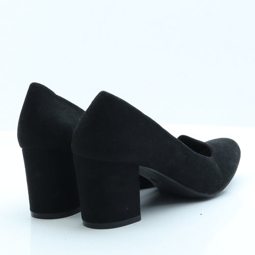 Peacocks Womens Black  Faux Suede Court Heel UK 6 EUR 39