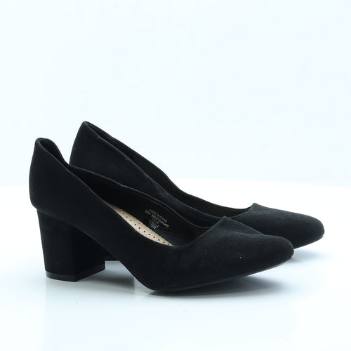 Peacocks Womens Black  Faux Suede Court Heel UK 6 EUR 39