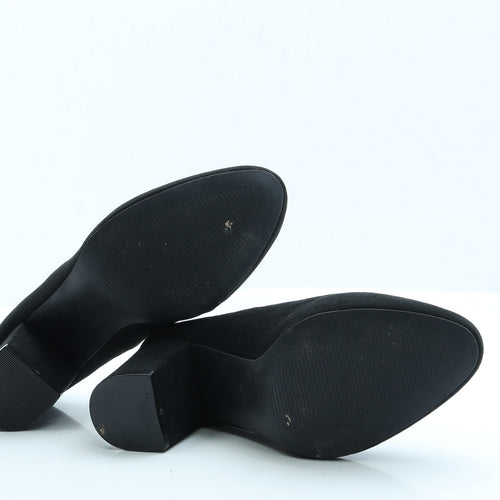 Peacocks Womens Black  Faux Suede Court Heel UK 6 EUR 39