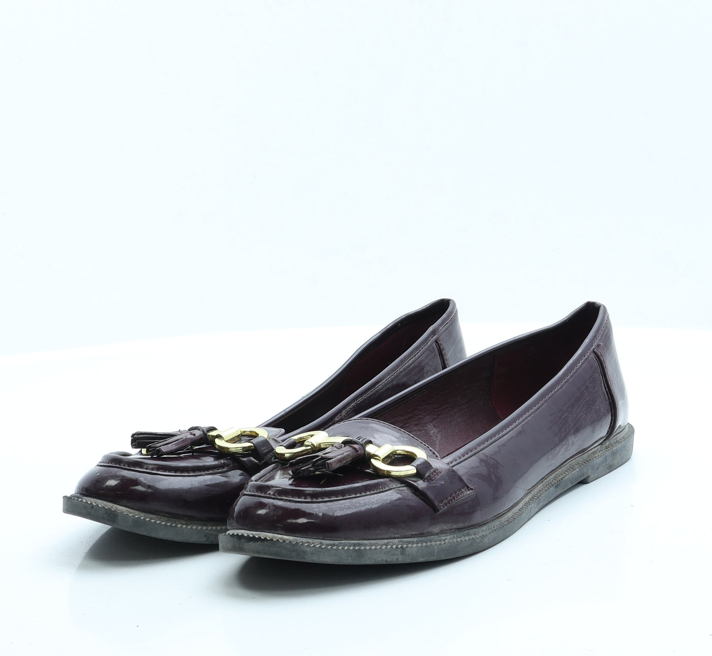 Love Your Shoes Womens Purple  Faux Leather Loafer Flat UK 6.5