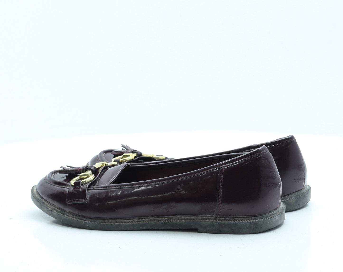 Love Your Shoes Womens Purple  Faux Leather Loafer Flat UK 6.5