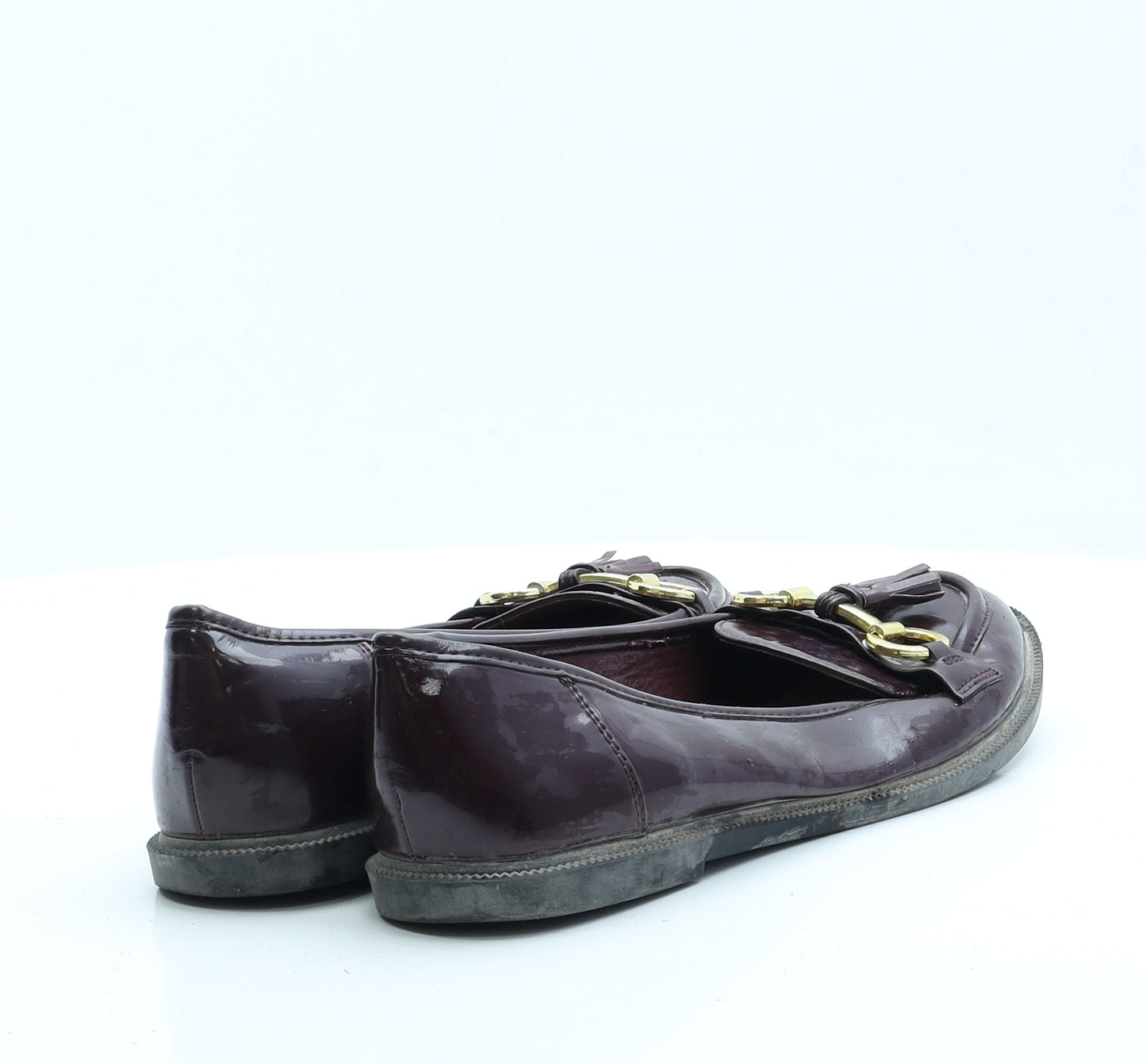 Love Your Shoes Womens Purple  Faux Leather Loafer Flat UK 6.5