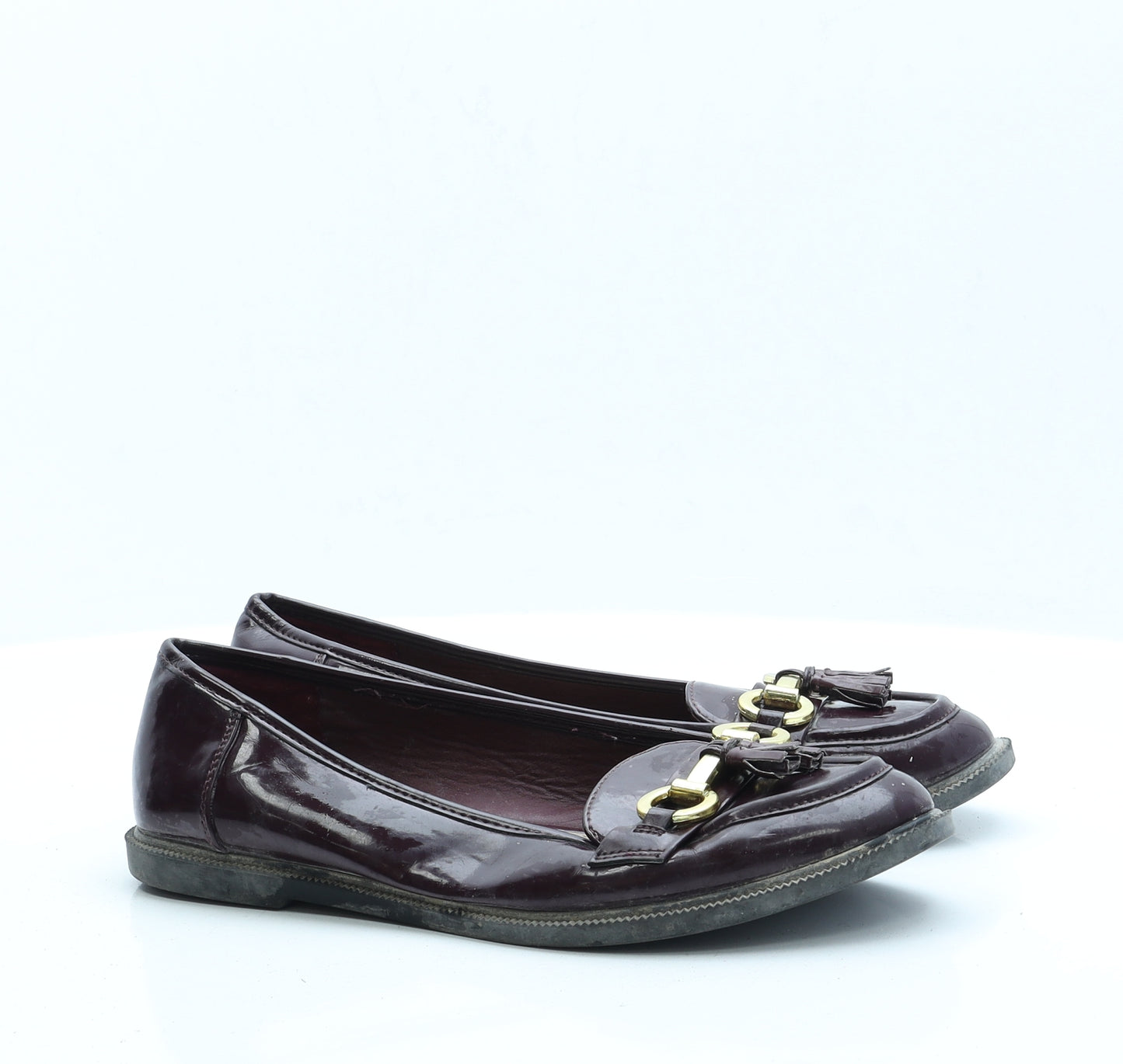 Love Your Shoes Womens Purple  Faux Leather Loafer Flat UK 6.5