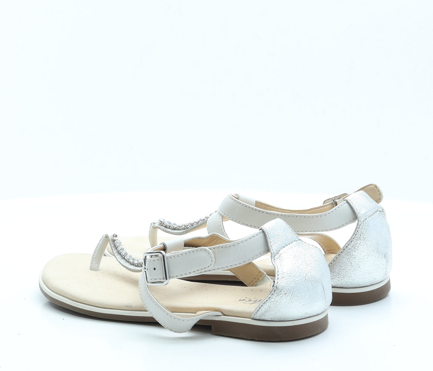 Clarks Womens Ivory  Faux Leather Thong Sandal UK 8 42