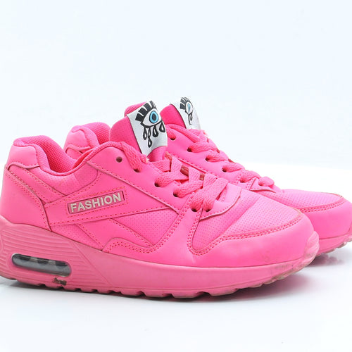 Preworn Girls Pink  Polyester Trainer Slipper UK 2.5 2.5