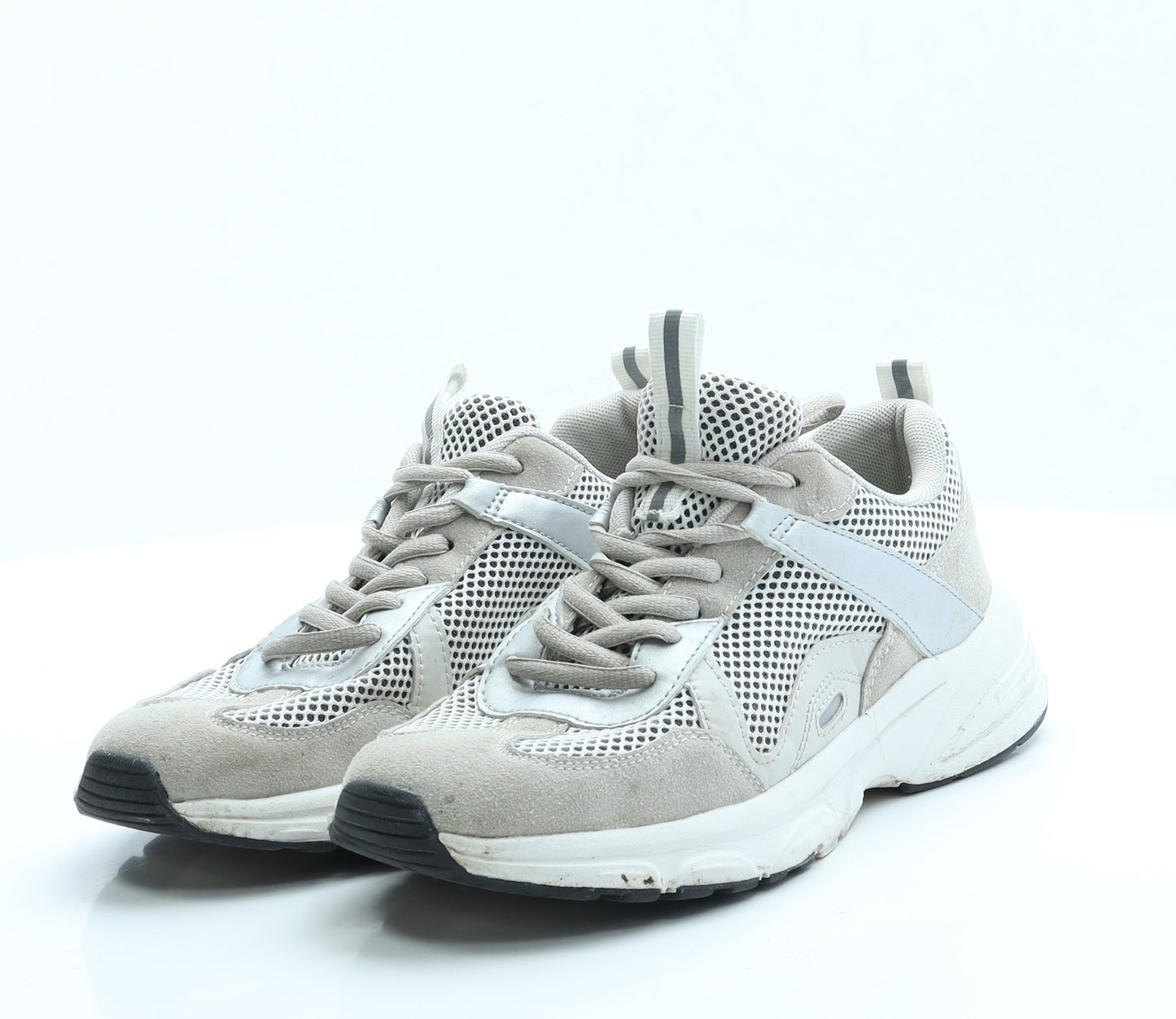 Primark Womens Beige  Polyamide Trainer Casual UK 5 38 7