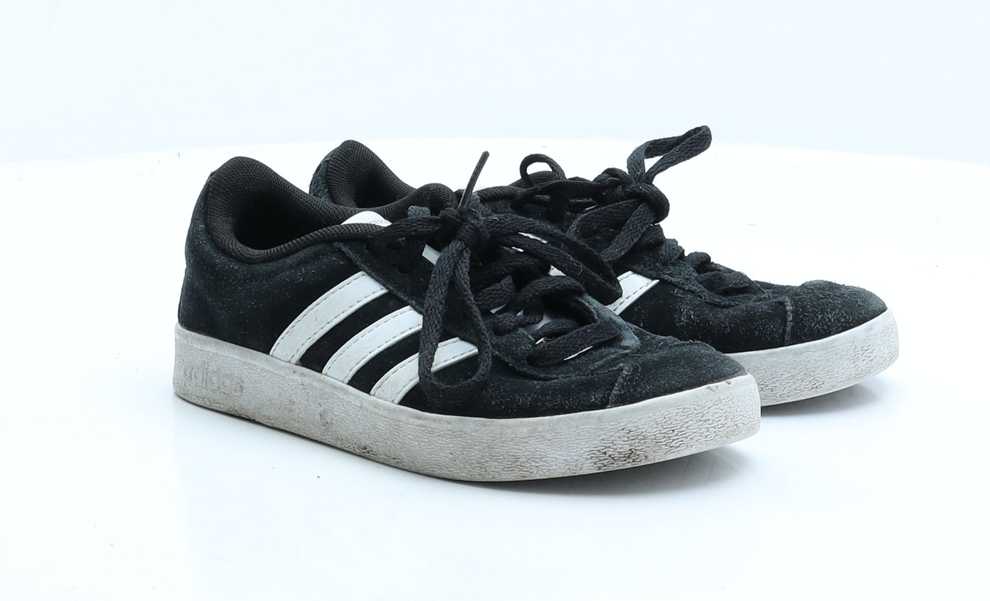 adidas Boys Black Striped Faux Suede Trainer  UK 13 13 EUR 31