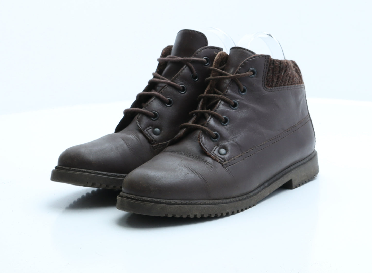 Hush Puppies Womens Brown  Faux Leather Combat Boot UK 4 EUR 37