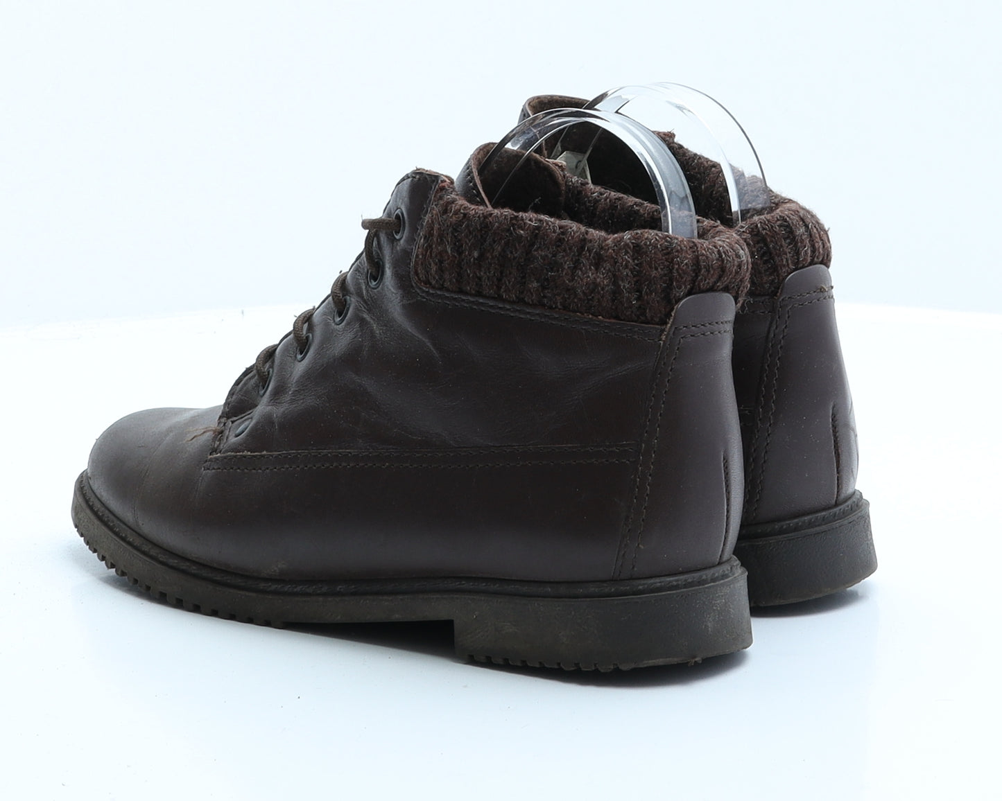 Hush Puppies Womens Brown  Faux Leather Combat Boot UK 4 EUR 37