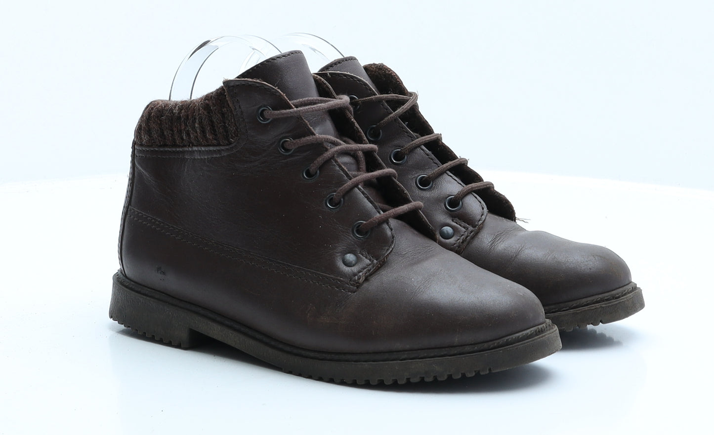 Hush Puppies Womens Brown  Faux Leather Combat Boot UK 4 EUR 37