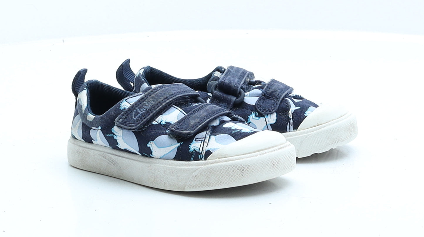 Clarks Boys Blue  Polyester Trainer  UK 6 6 EUR 22  - Dinosaur