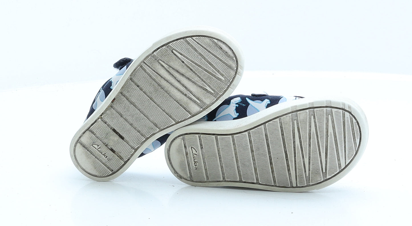 Clarks Boys Blue  Polyester Trainer  UK 6 6 EUR 22  - Dinosaur