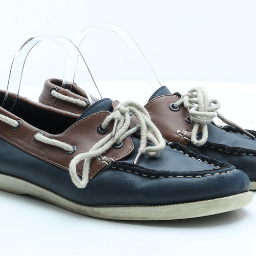 Primark Mens Blue  Faux Leather Boat Shoe Casual UK 8 8 EUR 42
