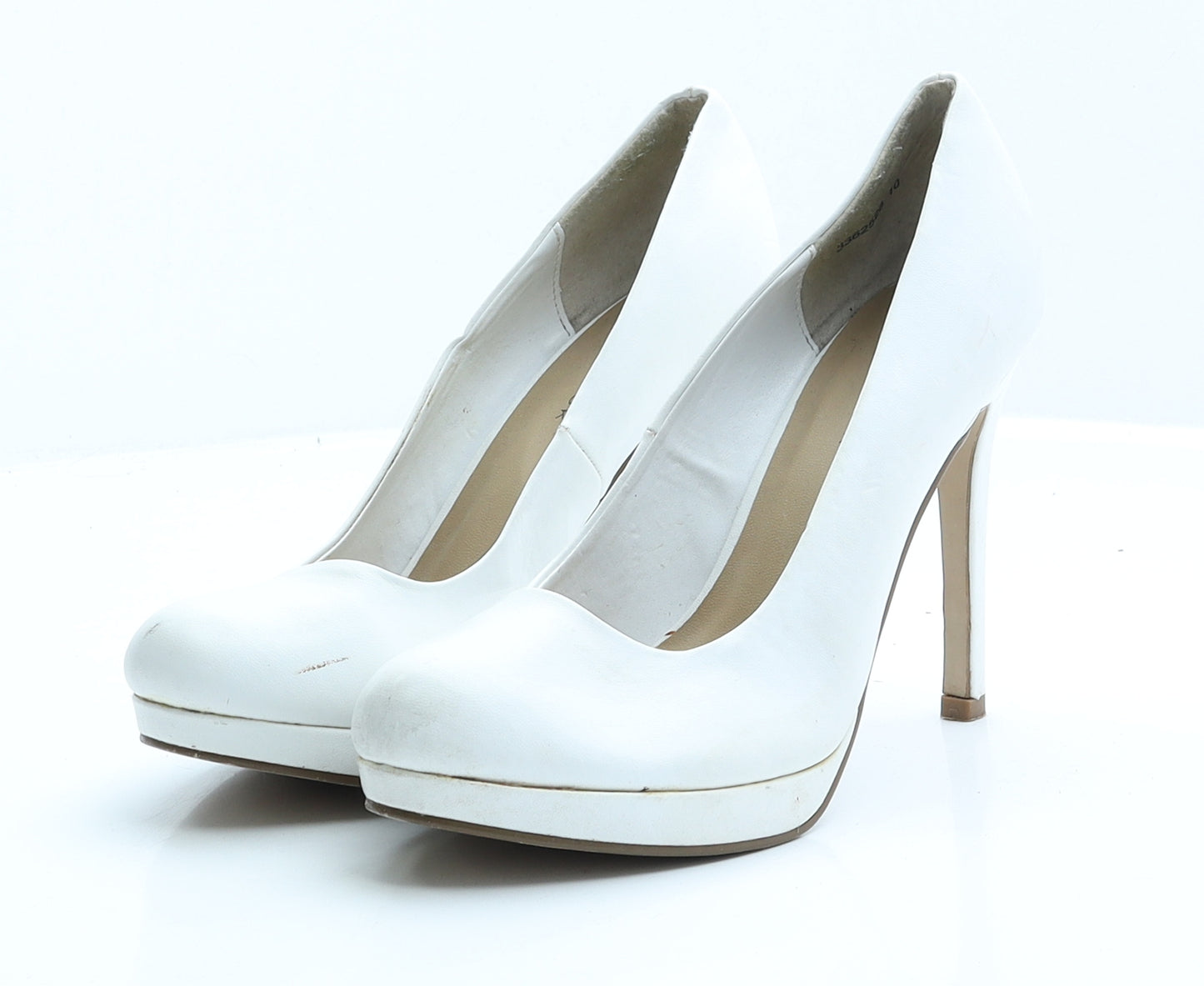 New Look Womens White  Faux Leather Court Heel UK 6 EUR 39