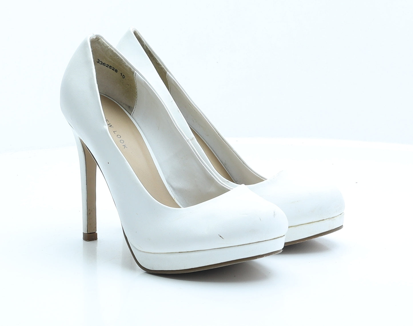 New Look Womens White  Faux Leather Court Heel UK 6 EUR 39