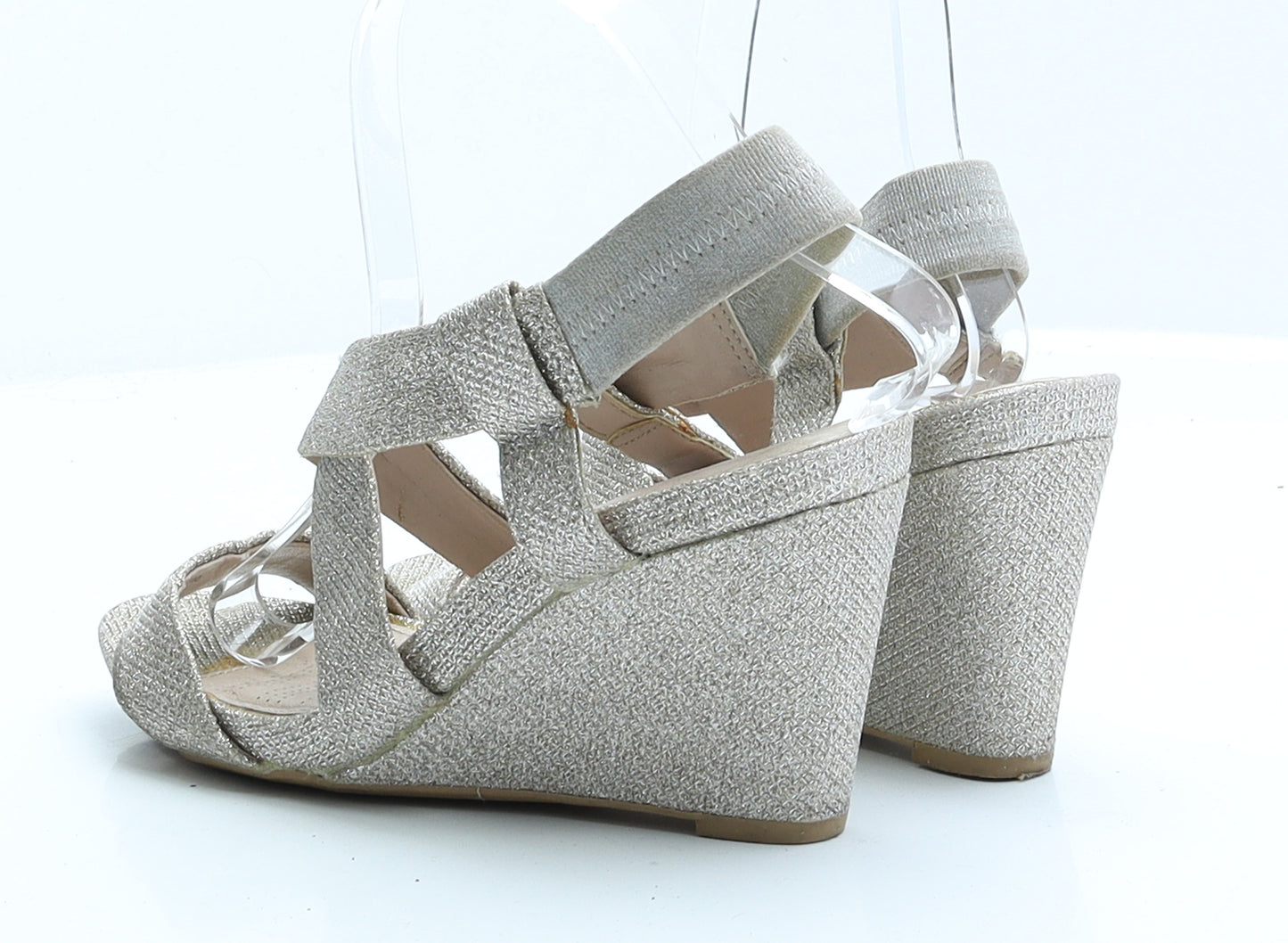 NEXT Womens Gold  Polyester Platform Heel UK 3.5 EUR 36