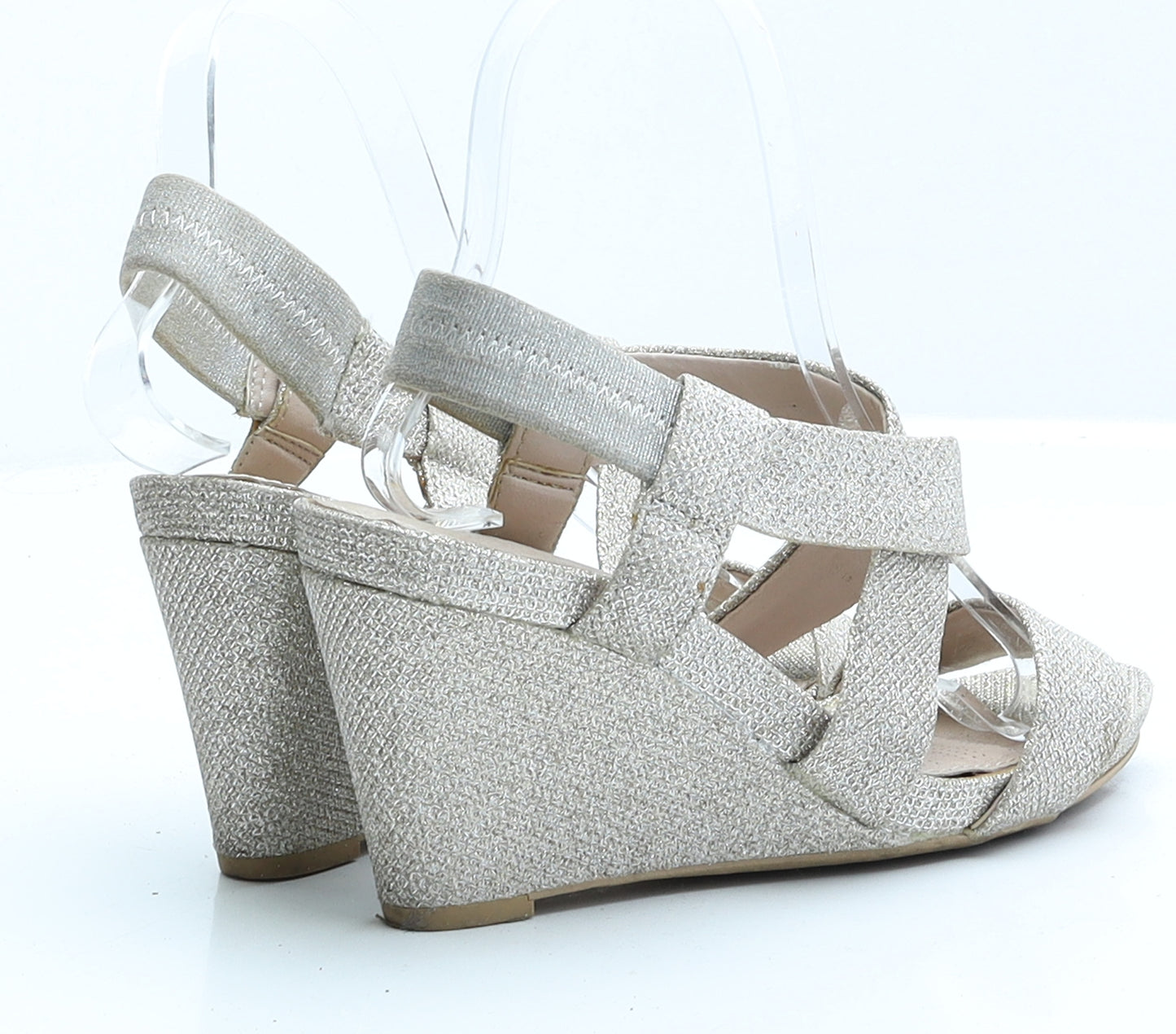 NEXT Womens Gold  Polyester Platform Heel UK 3.5 EUR 36
