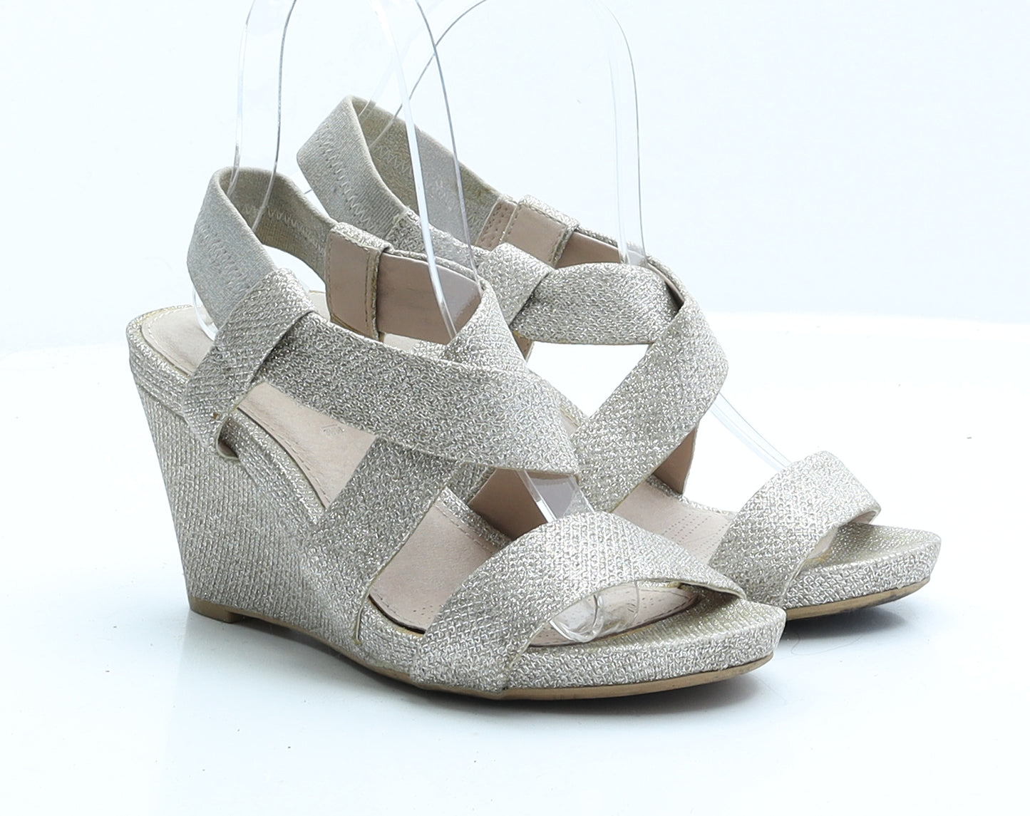 NEXT Womens Gold  Polyester Platform Heel UK 3.5 EUR 36