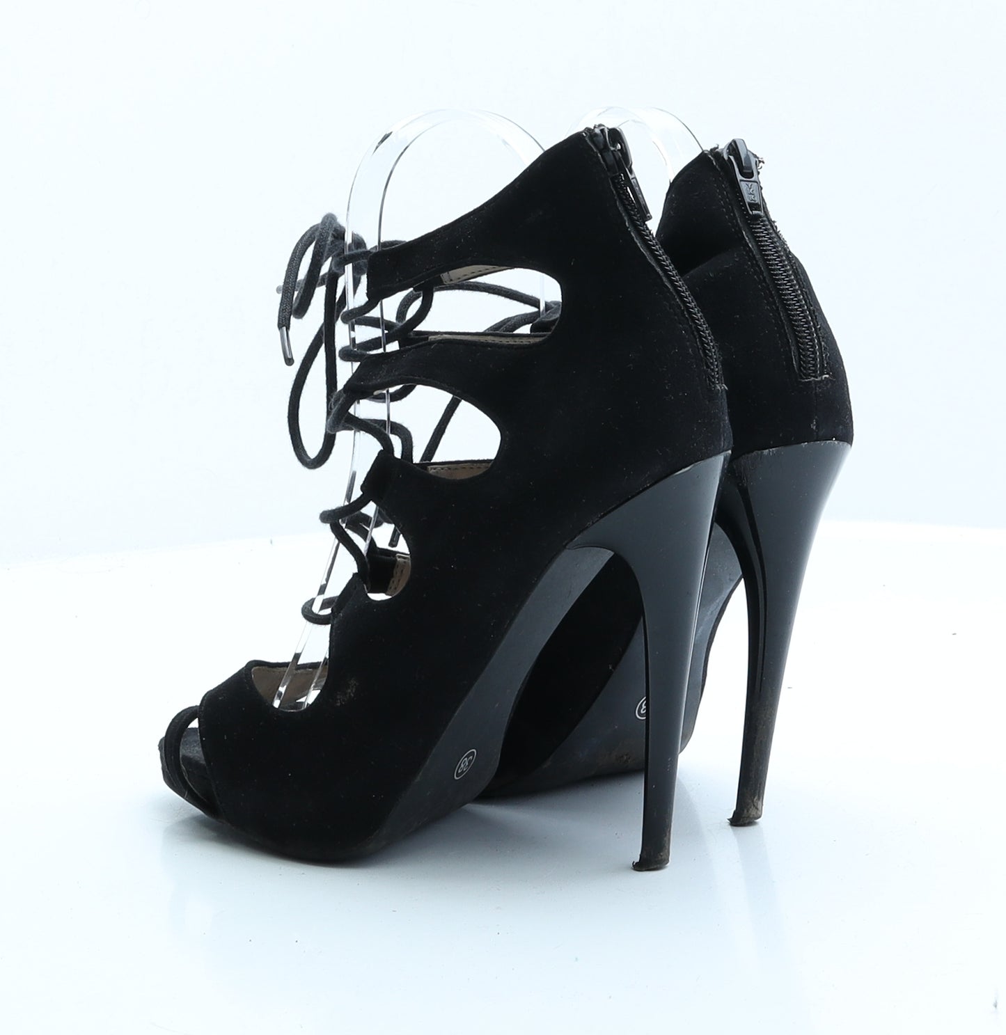 River Island Womens Black  Faux Suede Gladiator Heel UK 5 EUR 38