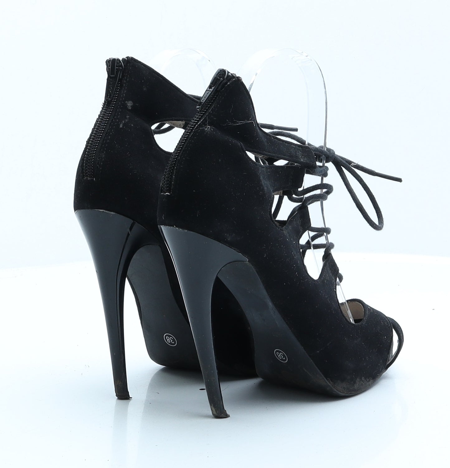 River Island Womens Black  Faux Suede Gladiator Heel UK 5 EUR 38