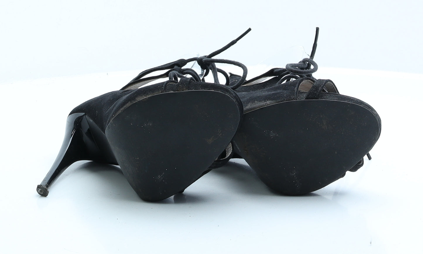 River Island Womens Black  Faux Suede Gladiator Heel UK 5 EUR 38
