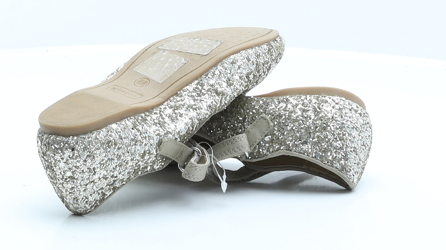 Blue Zoo Girls Gold  Polyester Flat  UK 10 10 EUR 28
