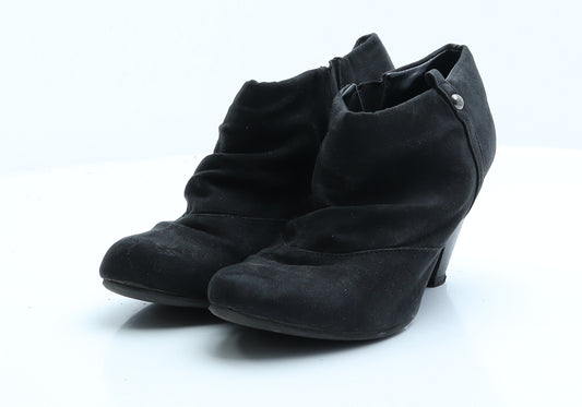 F&F Womens Black  Faux Leather Bootie Boot UK 5 EUR 38