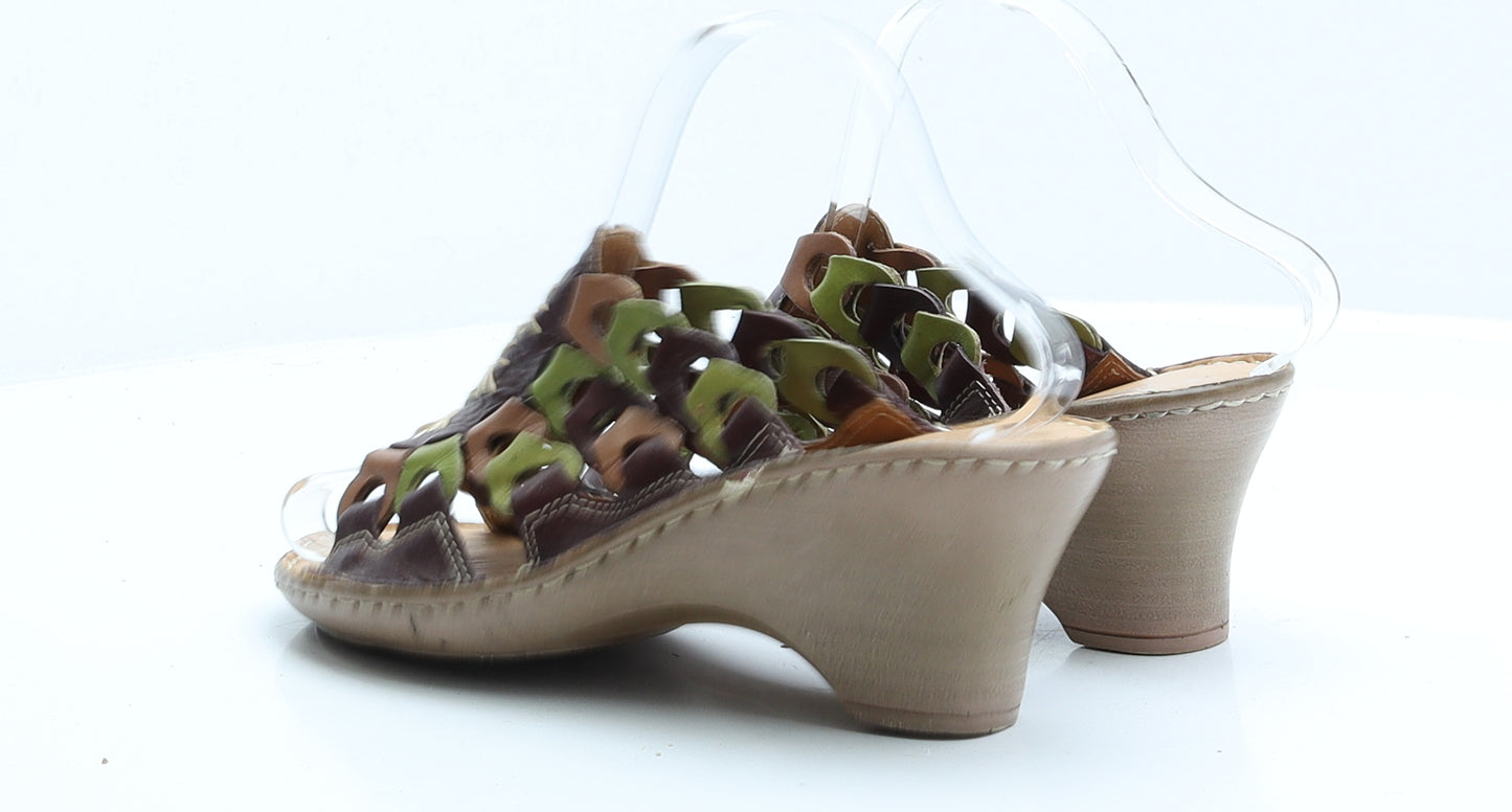 Pavers Womens Brown  Faux Leather Slip On Sandal UK 5 EUR 38