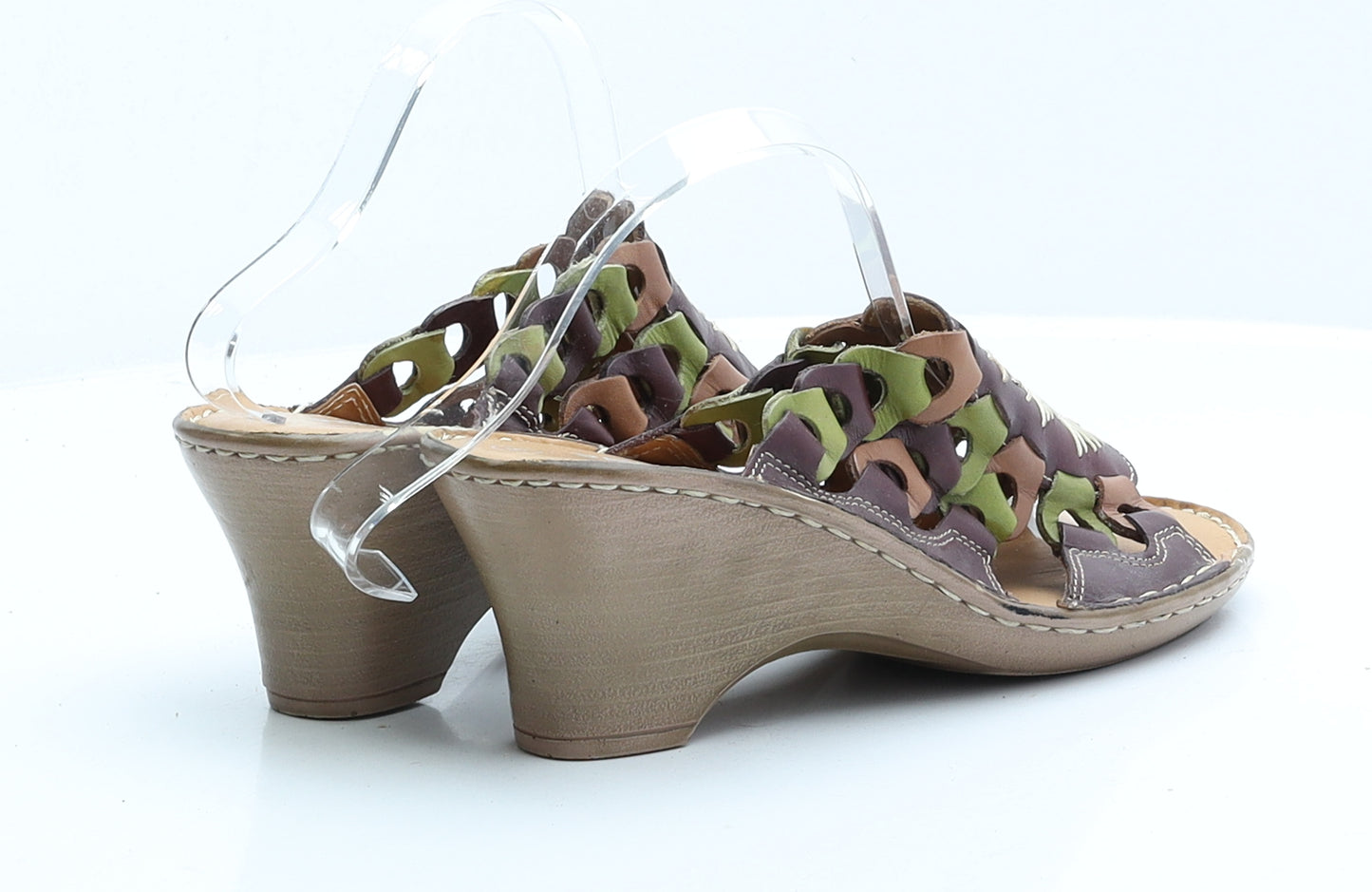 Pavers Womens Brown  Faux Leather Slip On Sandal UK 5 EUR 38