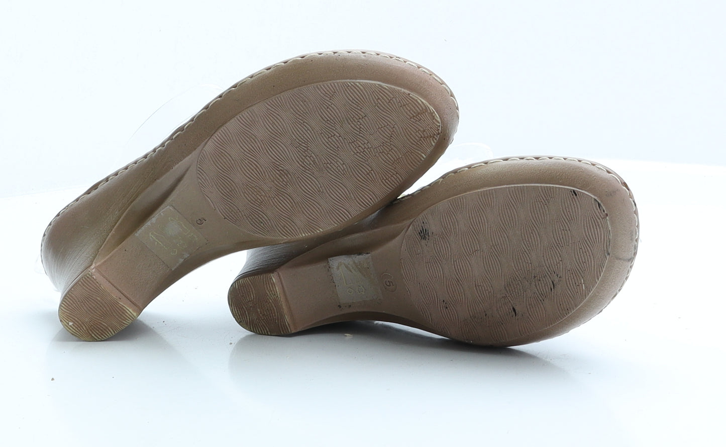 Pavers Womens Brown  Faux Leather Slip On Sandal UK 5 EUR 38