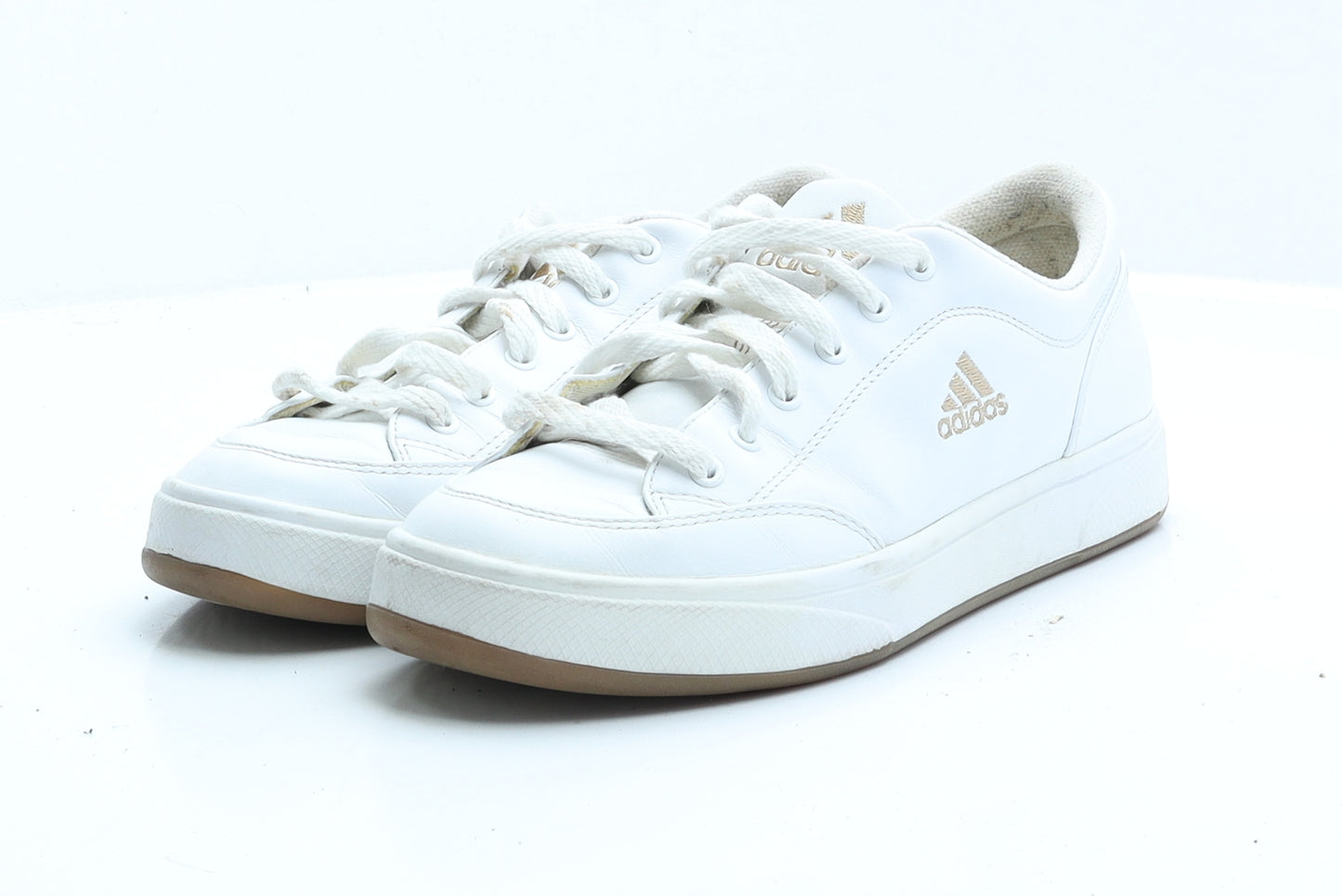 adidas Womens White  Faux Leather Trainer  UK 6 EUR 39
